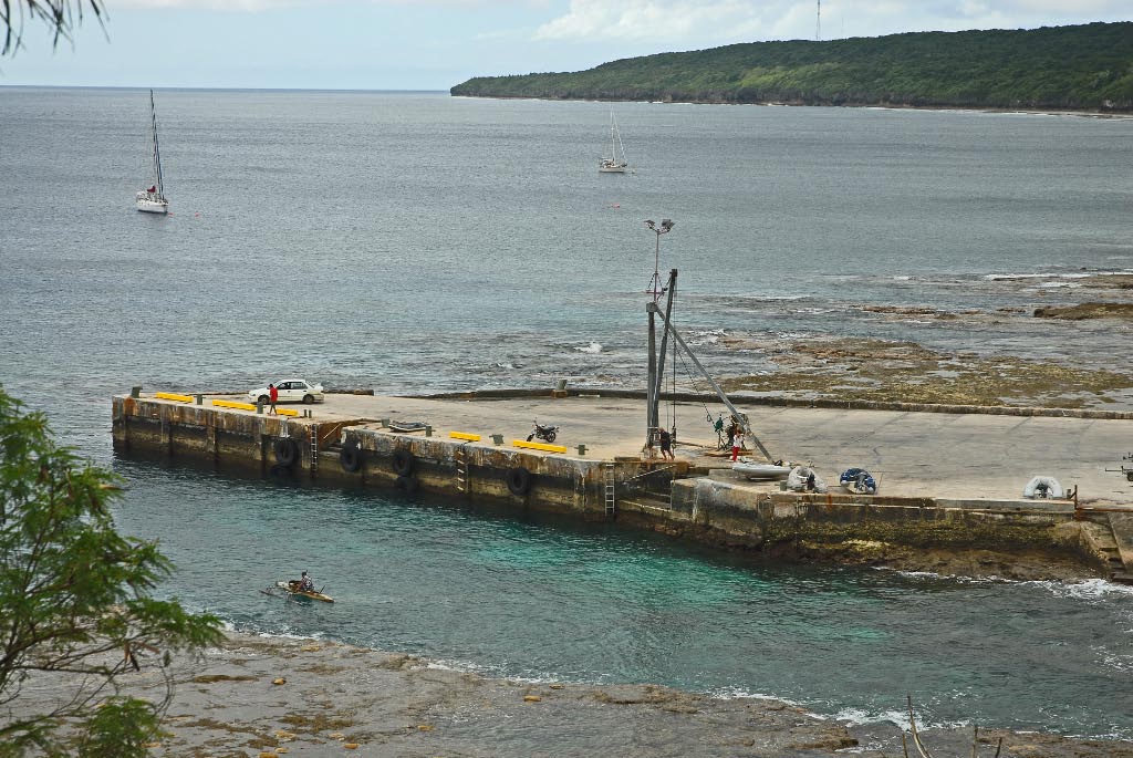 The pier and crane where we hoist our dinks up